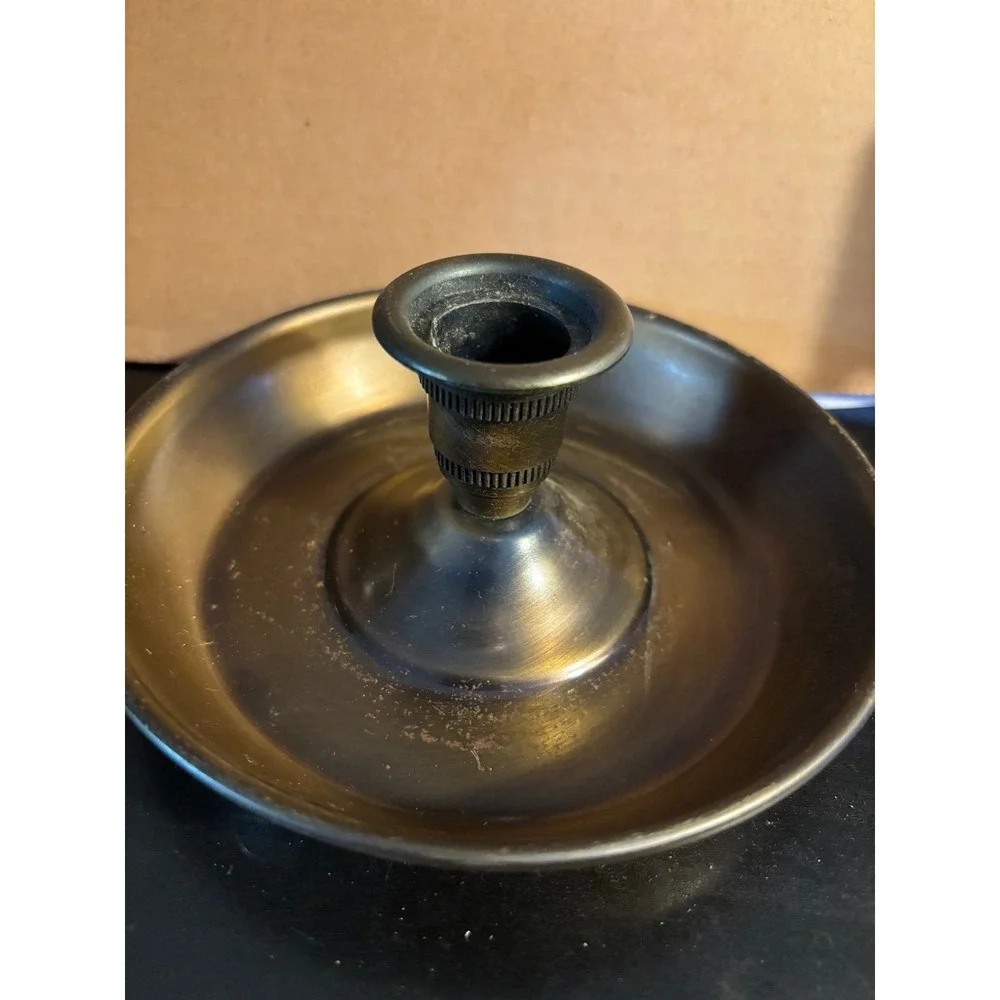 Antique Brass Chamberstick Candle Holder